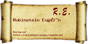 Rubinstein Eugén névjegykártya